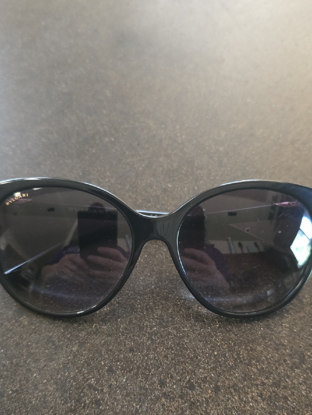 Bulgari Black Rounded Women's Sunglasses with Dark Lenses